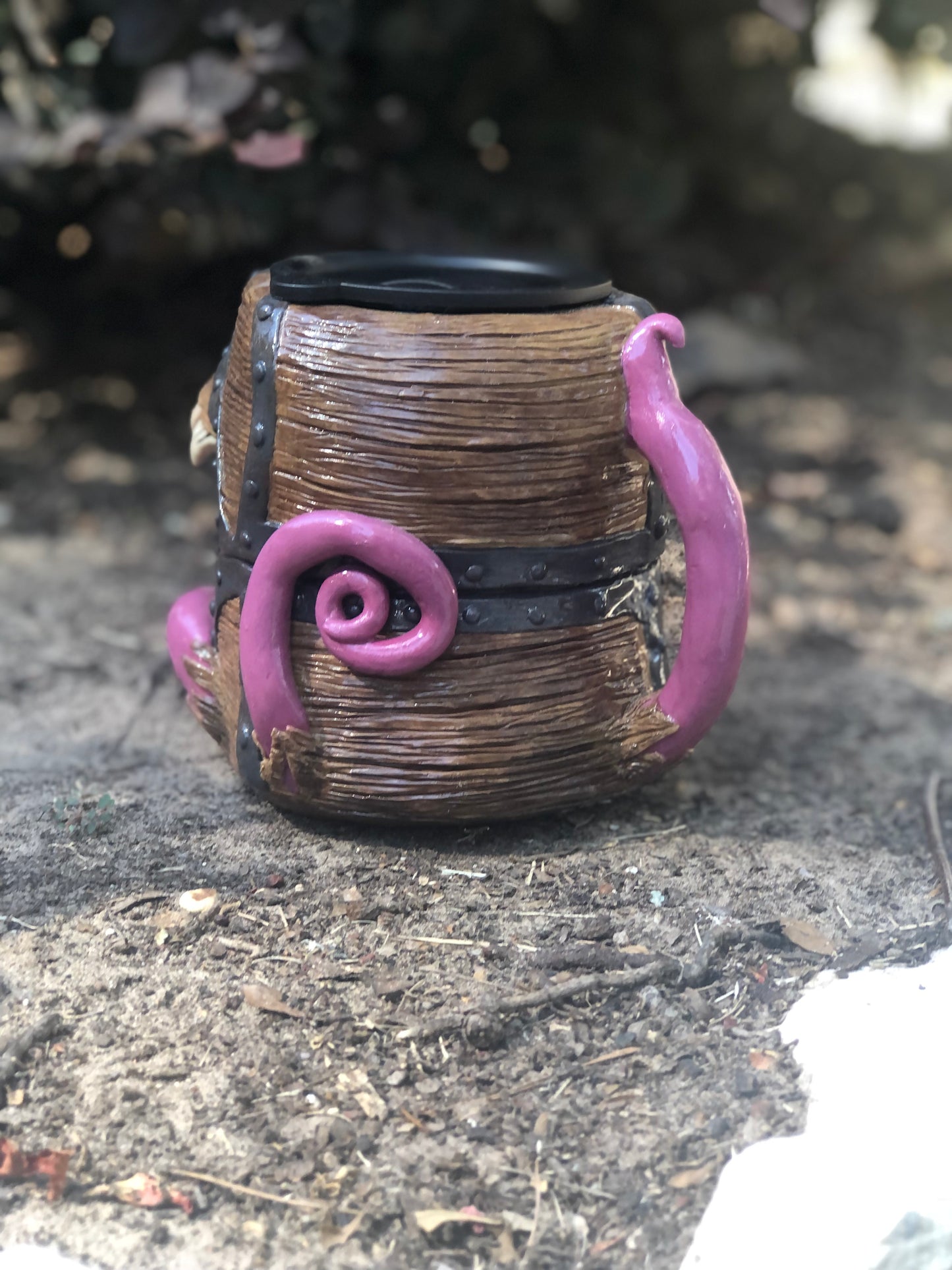 3D D&D Mimic Tumbler - Sculpted Clay on an Insulated Stainless Steel 14 oz mug
