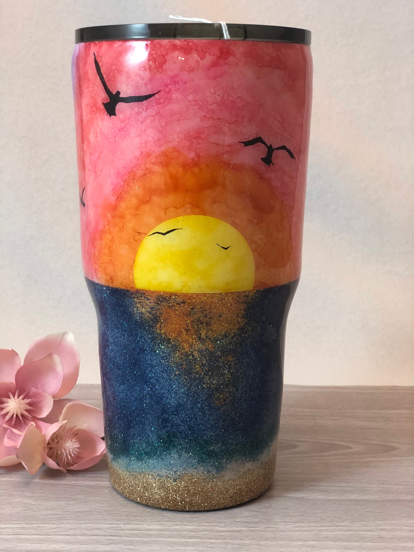 Salty Vibes Alcohol Ink Beach Sunset Gift Gift For Her Birthday Gift Beach Decor