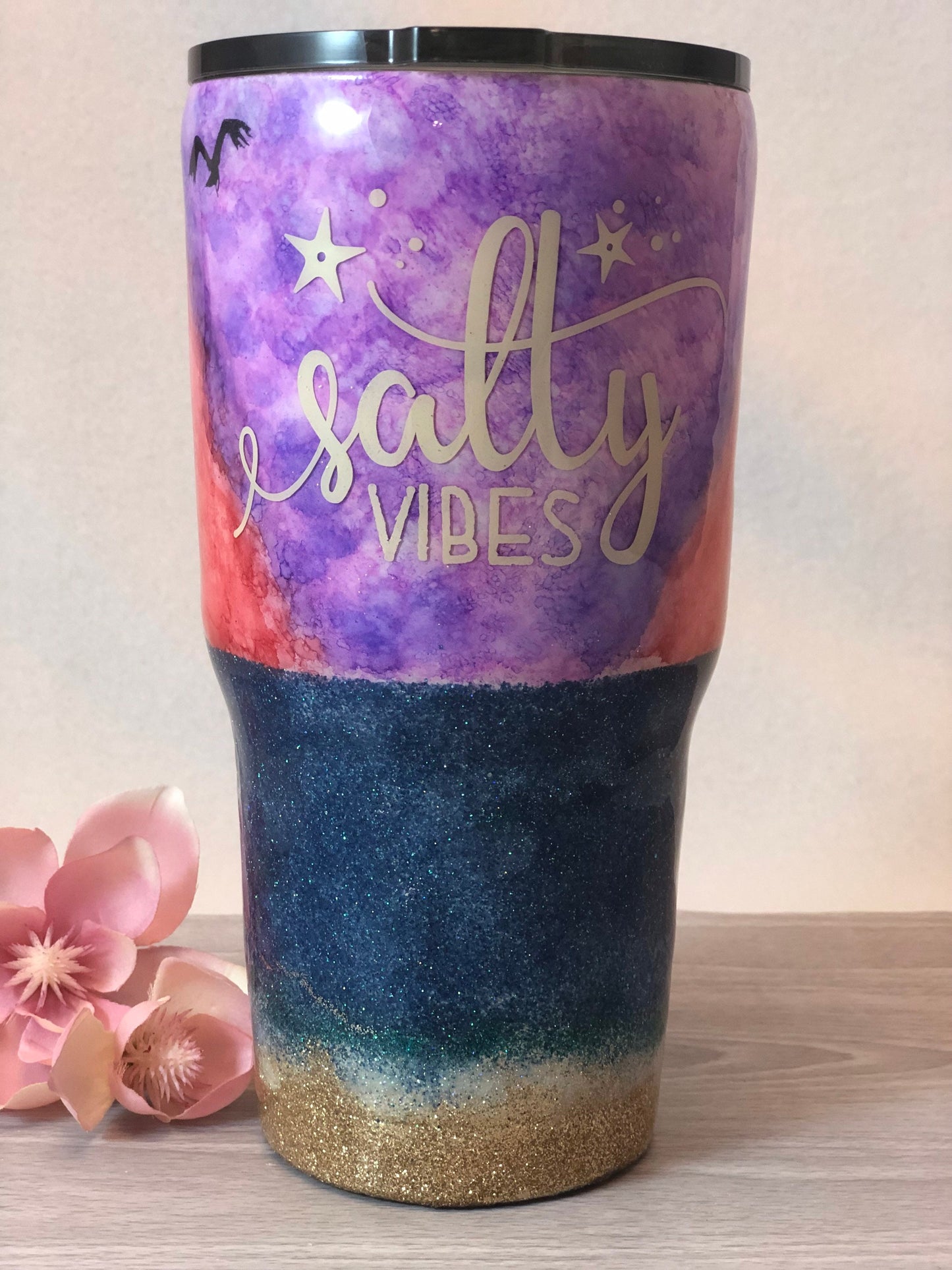 Salty Vibes Alcohol Ink Beach Sunset Gift Gift For Her Birthday Gift Beach Decor