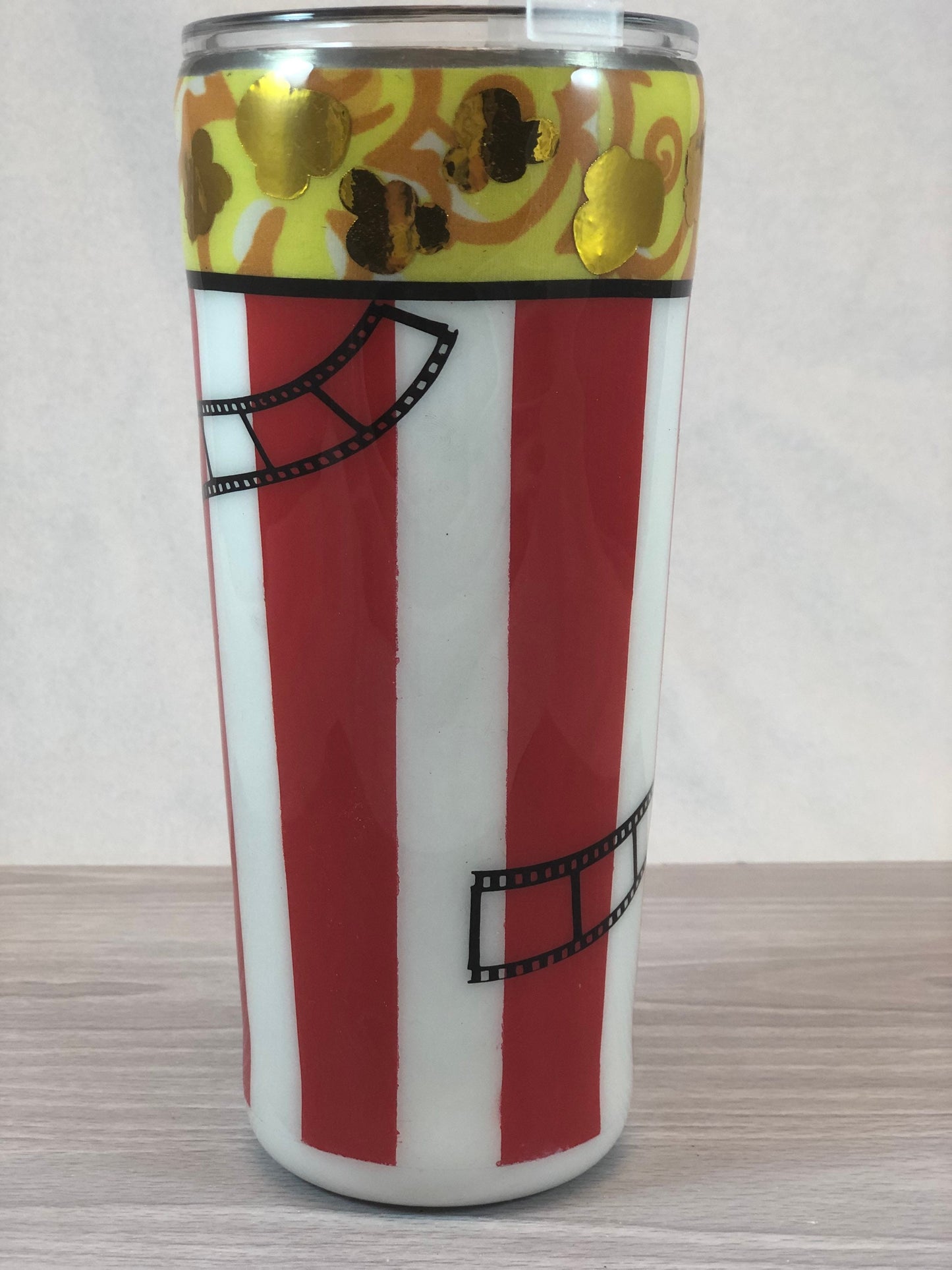Movie Time Popcorn Bucket 24 oz straight tumbler
