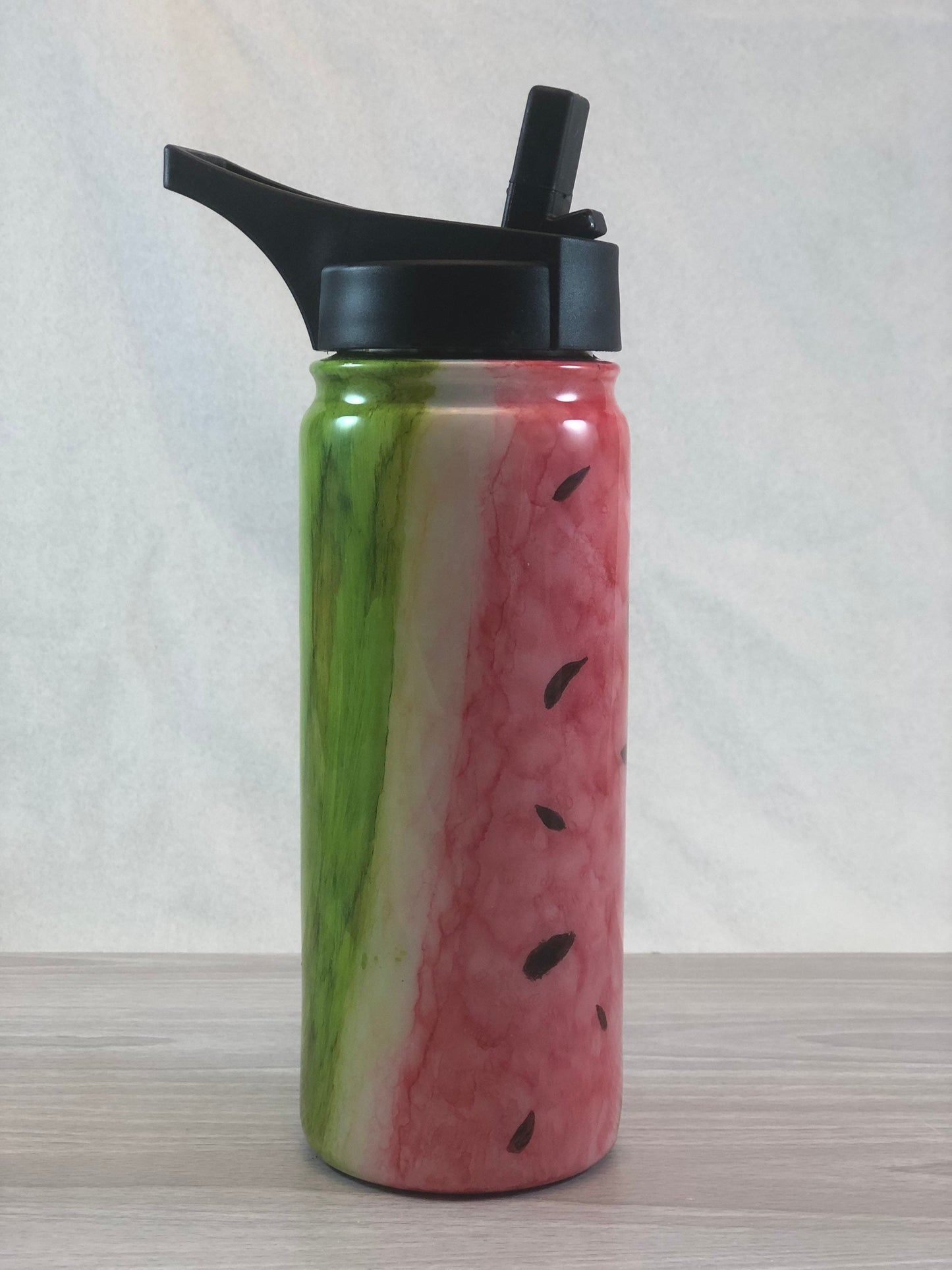 18 oz Alcohol Ink Watermelon Hydro Sport Bottle