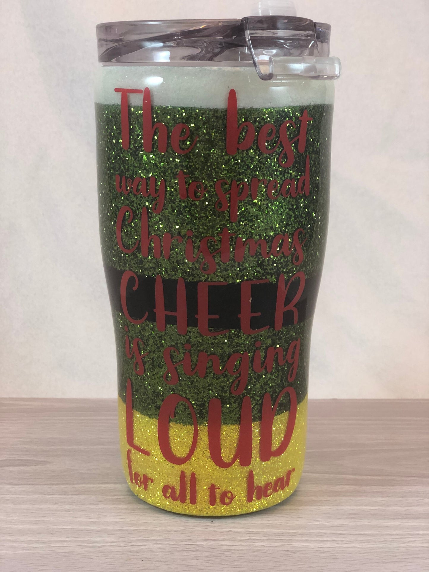 20 oz Buddy the Elf Themed Glitter Tumbler