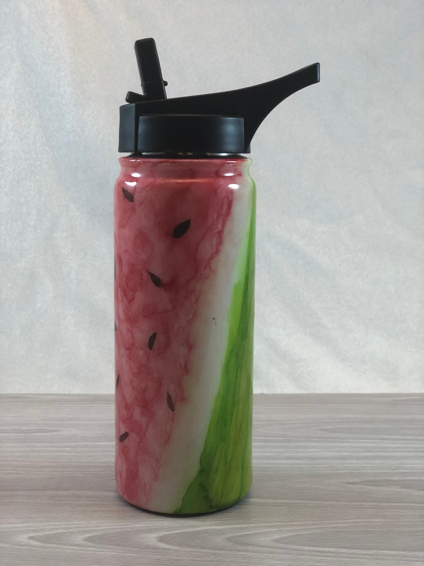 18 oz Alcohol Ink Watermelon Hydro Sport Bottle