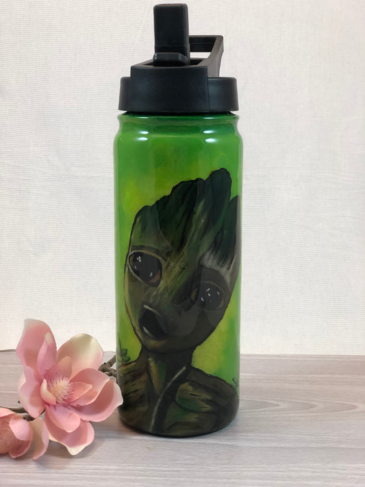 18 oz Hand Painted Baby Groot Hydro Sport Bottle