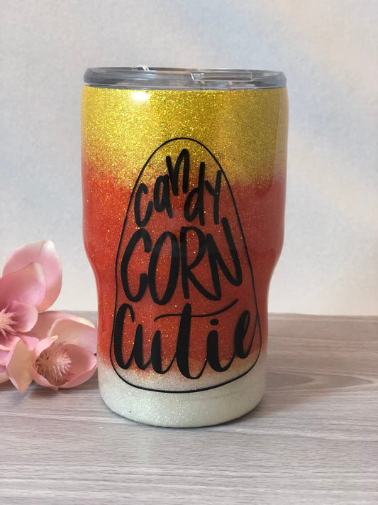 14 oz Candy Corn Cutie Glitter Tumbler